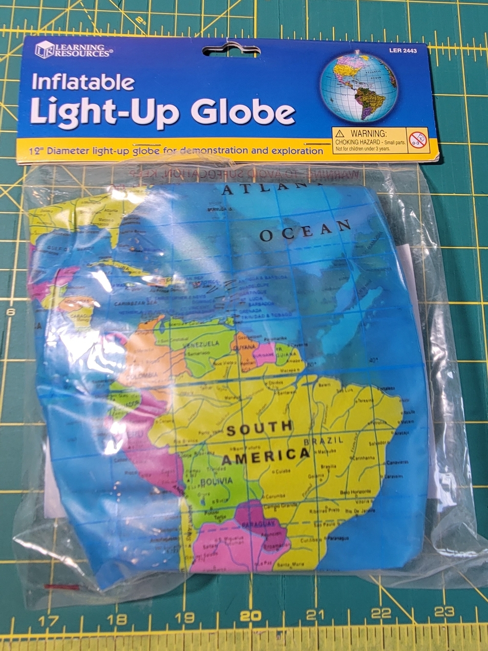 Inflatable Light-Up Globe — Blue